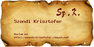 Szondi Krisztofer névjegykártya
