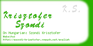 krisztofer szondi business card